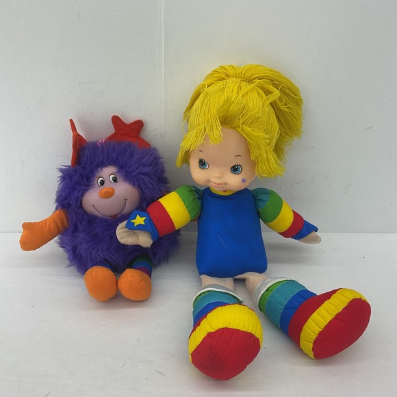 Rainbow Brite Other - Vintage & Modern Hallmark LOT Rainbow Brite Purple Sprite Plush Dolls 80s Used